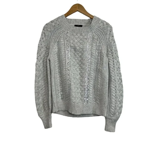 Crew Factory Sweaters J Crew Womens Cable Knit Sequin